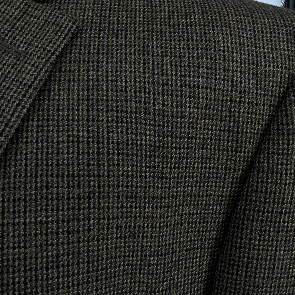 Chaps Est‎ 1978 Mens 46R Brown 100% Wool Micro Check 2 Button Blazer Sport Coat